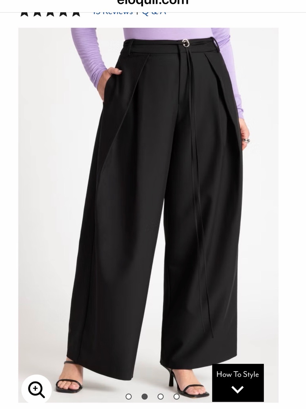 Eloquii Women’s Plus Wide-Leg Barrel Pants
